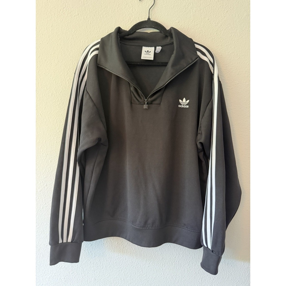 Adidas  Funnel‎ Neck TT Track Top Jacket Men Size Large Athleisure Black